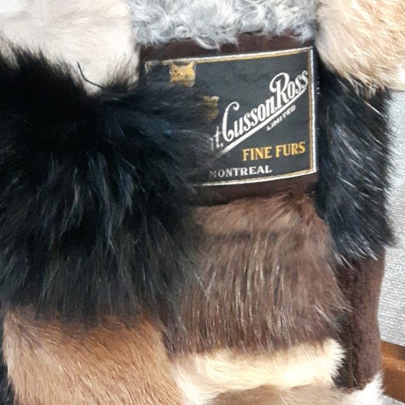 Handmade Genuine Vintage Real Fur Patchwork Pillow - Picture 8 of 12